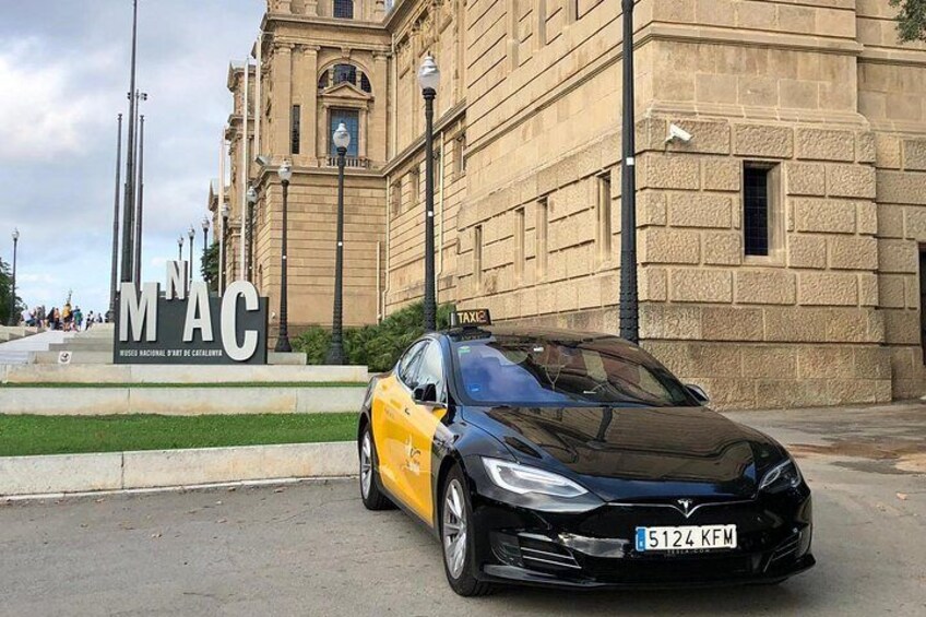 Our driver's Syed owns the first Tesla taxi in Barcelona