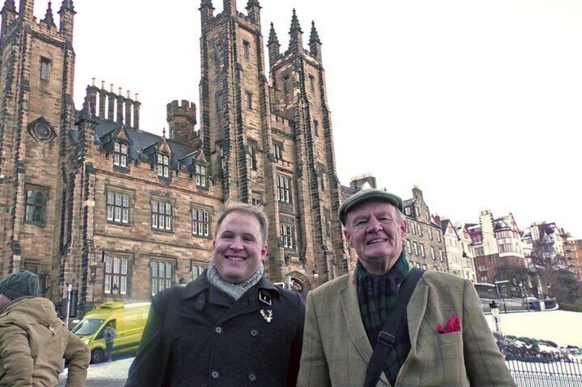 Richard and Stuart outside New College