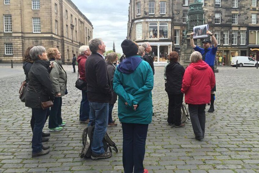 Exploring the site of the Old Tolbooth prison.