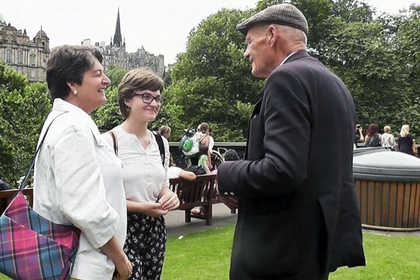 Stuart with visitors