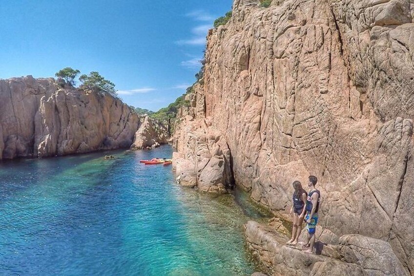 Simple take a minute and admire the beautiful landscape on your kayaking tour from Barcelona.