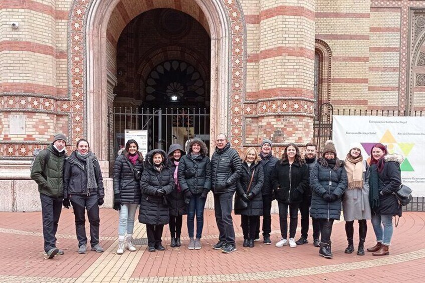 Guests stood outside the great Central Synagogue on a November morning.