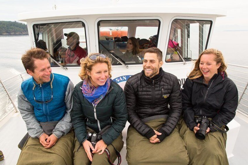 Guests enjoy the bow on the M/V Sea Lion