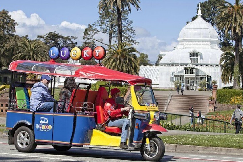 passing the Conservatory of Flowers in Golden Gate Park 