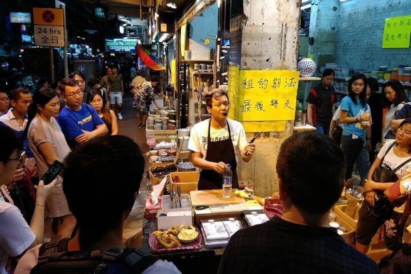 The street vendors with microphones, one of a kind