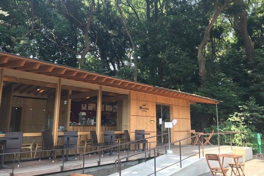 Meeting point: Cafe Mori no terrace in front of the Meiji shrine