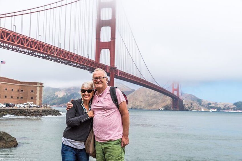 Get the perfect photo of the Golden Gate Bridge during our Fort Point photo stop!