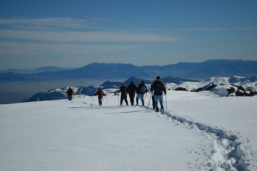 Snowshoeing with Santiago at the bottom