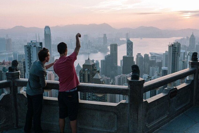 Sunset and HK skyline from the Peak