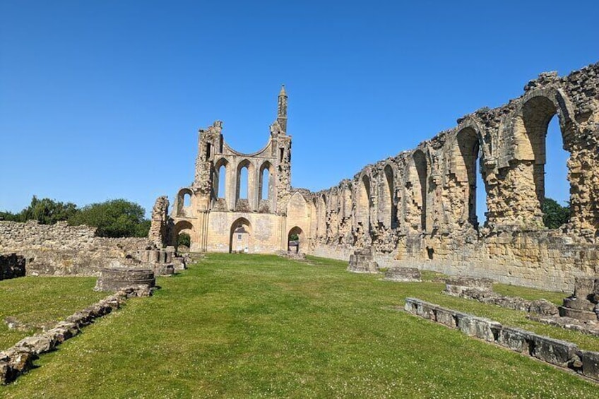 Exploring the ruins of Byland Abbey