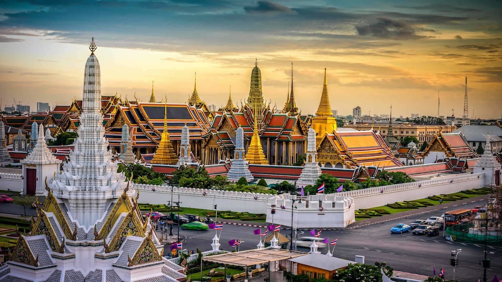 Grand Palace at sunset in Bangkok