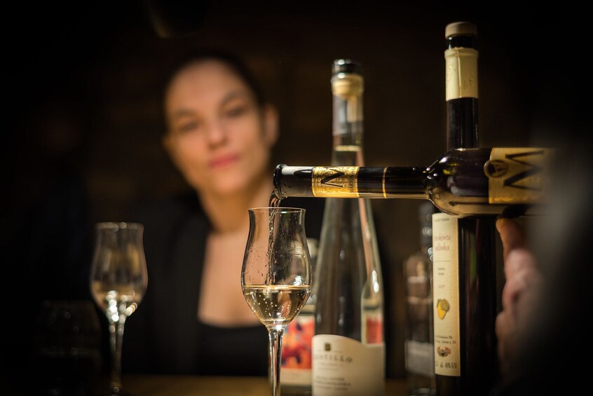 Palinka being poured in Budapest 