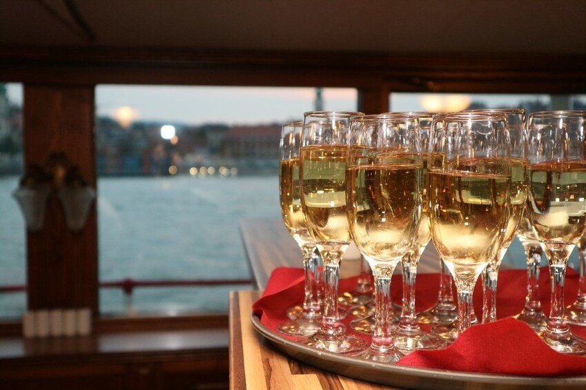 Welcome drink aboard the Danube cruise