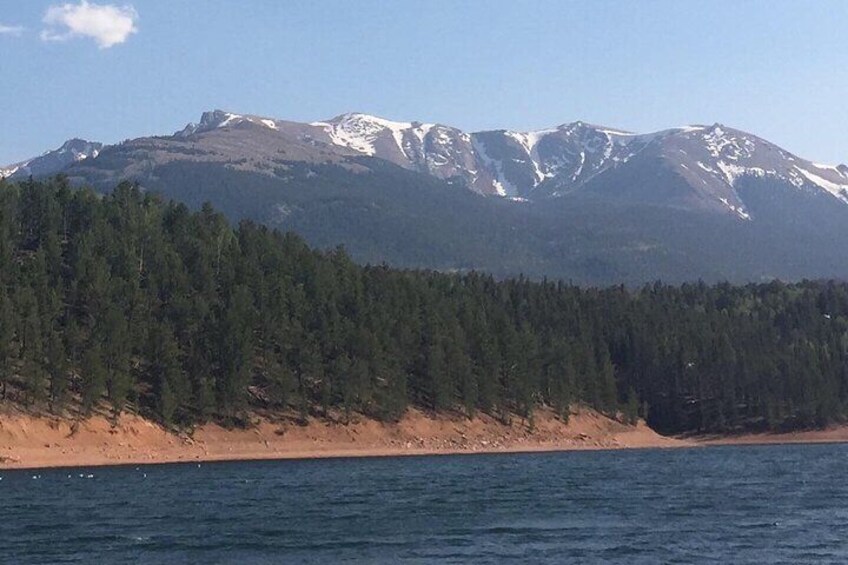 Pikes Peak in all her glory, standing above the Catamount Reservoir 