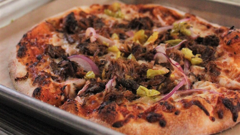 Brisket Pizza at Tutta's Pizza in Dallas