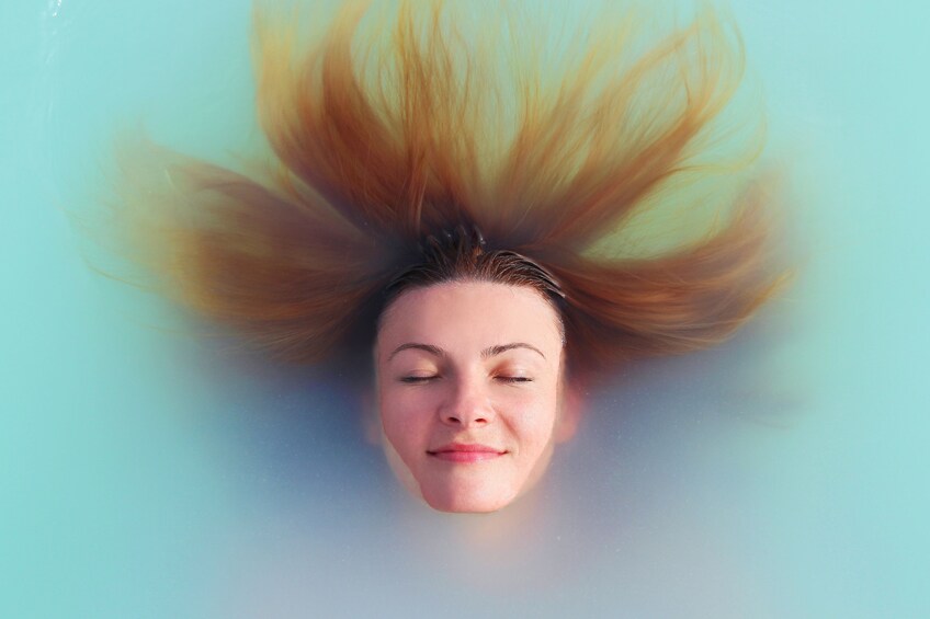 Woman at the Blue Lagoon in Reykjavik