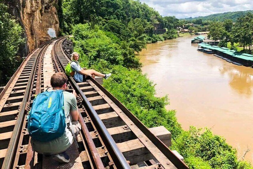 Small Group: Kanchanaburi Death Railway, Erawan Waterfall and Elephant