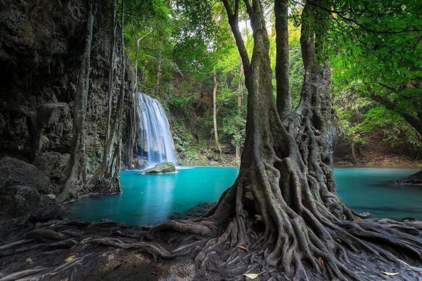 Small Group: Kanchanaburi Death Railway, Erawan Waterfall and Elephant