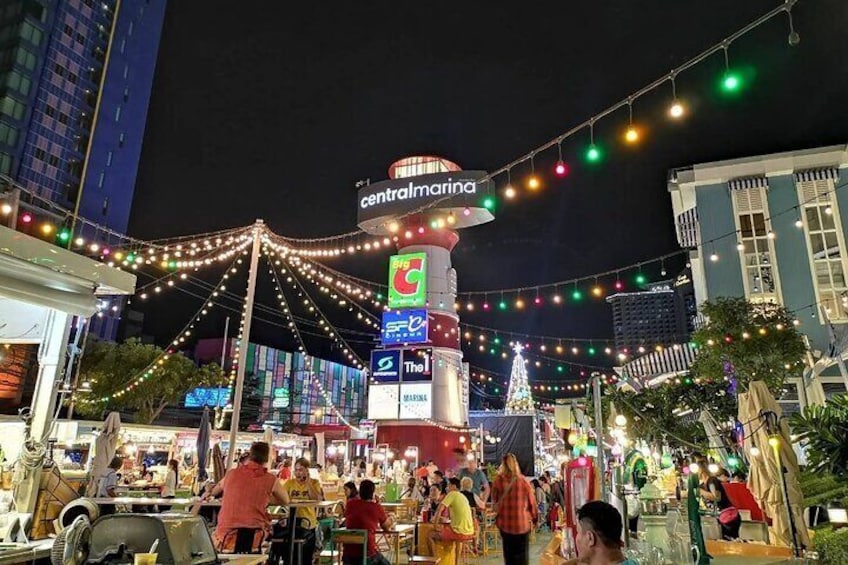 Immerse yourself in the lively atmosphere of this popular Marina night market.