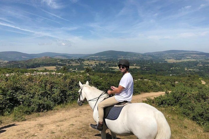 Enjoying the views across the Wicklow hills.