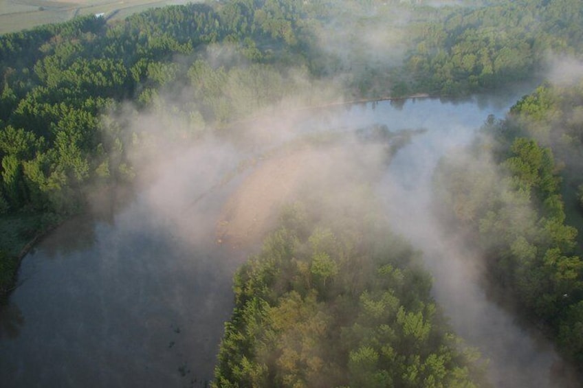 Morning mist over the Guadarrama river