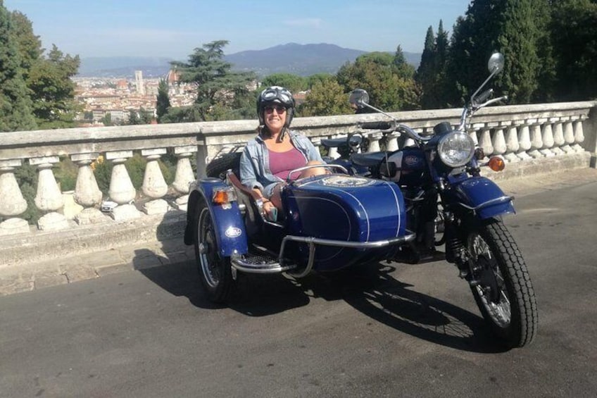 View from San Miniato in Florence - Vintage sidecar tour with De Gustibus Tours