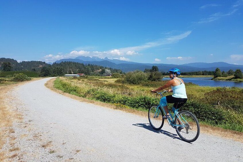 Peddaling through the colourful farmland on the Trans Canada Trail