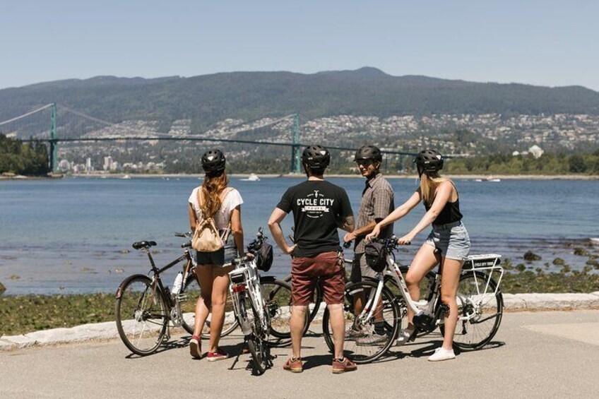 Explore Stanley Park on an e-bike.