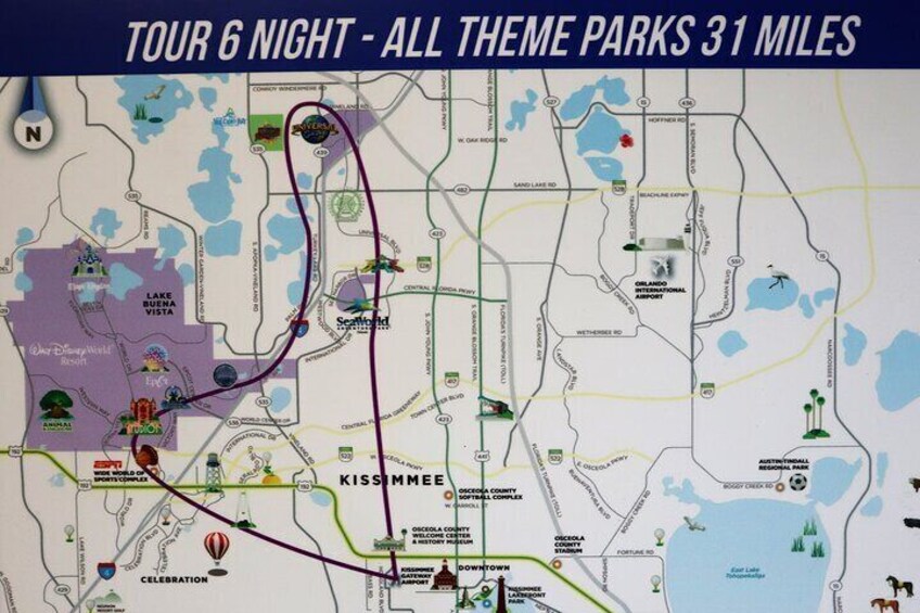20min night tour over the Theme Parks
