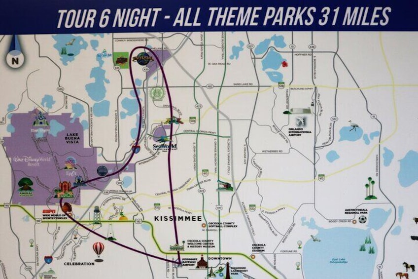 20min night tour over the Theme Parks