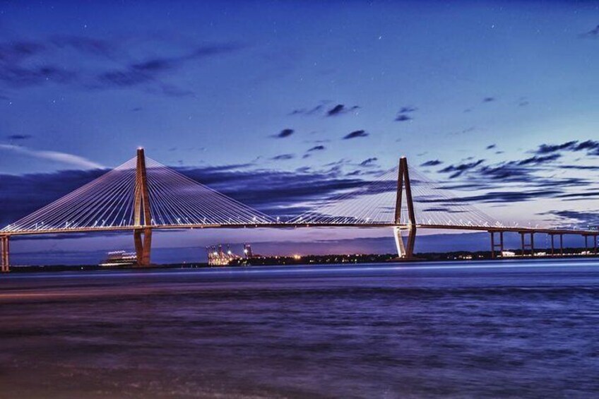 Ravenel Bridge at night