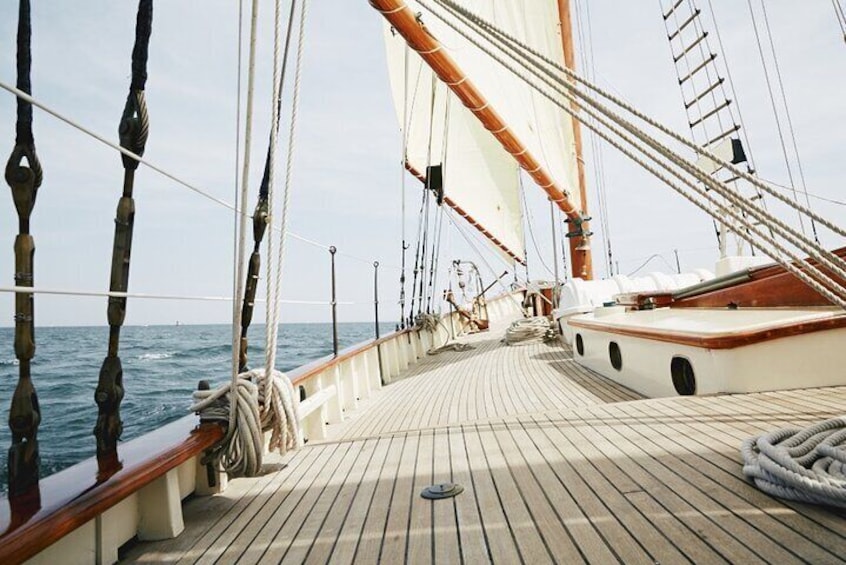 Beautiful Teak and Varnished Sailing Yacht When And If