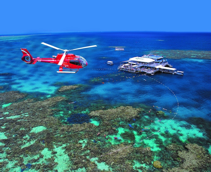 Helicopter ride over the Great Barrier Reef