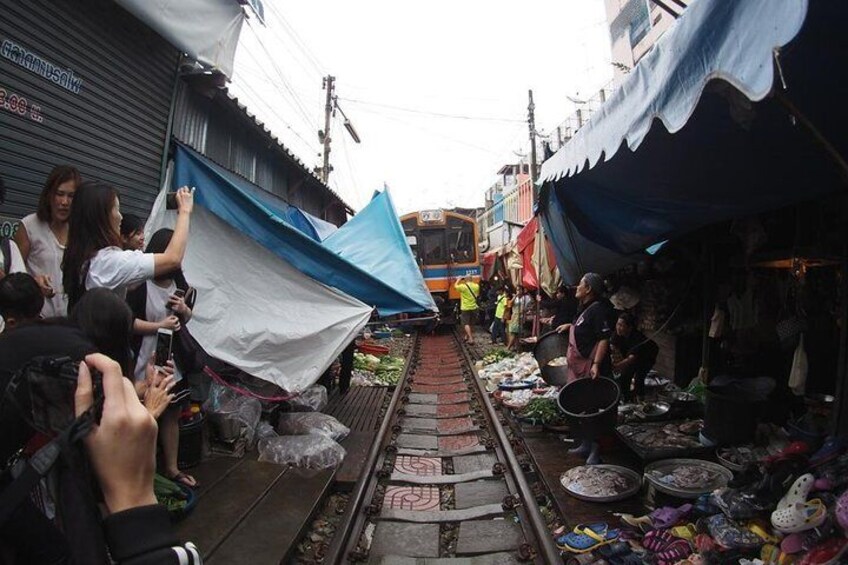 Private Tour : Damnoen Saduak Floating Market, Train Market ,Temple in a Tree!