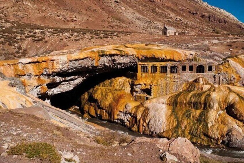 Santiago: Full day shared tour Puente del Inca & Mirador del Aconcagua.