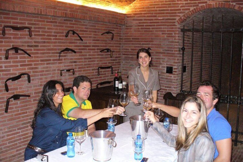 Tasting in the cellar 