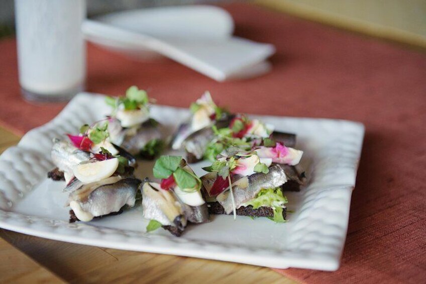 Spiced sprat sandwich