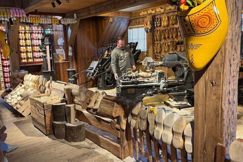 Experience the art of wooden shoe-making at the clog workshop