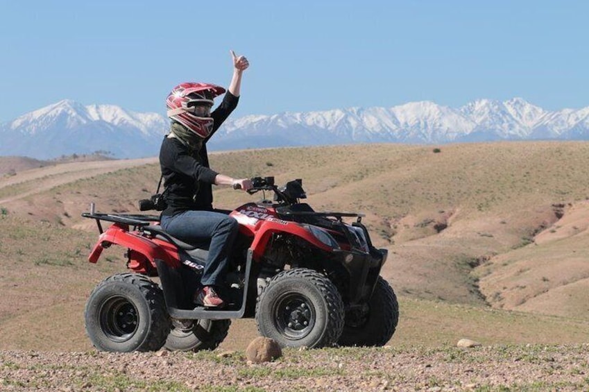 ATV Quad biking in Marrakech desert palmgrove