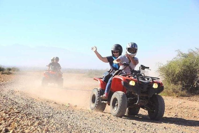 ATV Quad biking in Marrakech desert palmgrove
