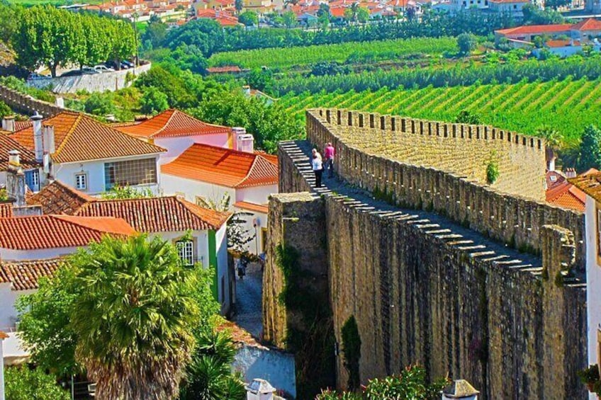 The wall of Obidos, Obidos, Portugal