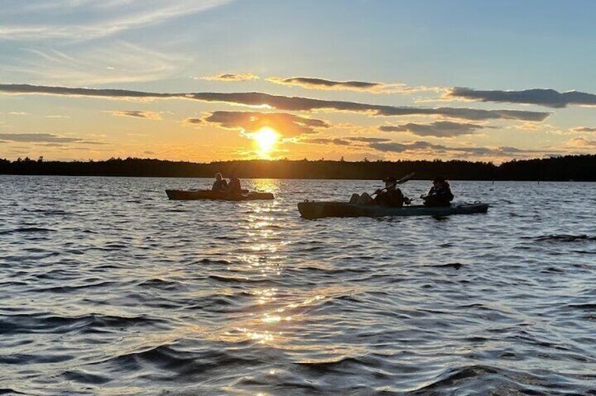 Sunset Tour by Kayak on Sebago Lake Maine