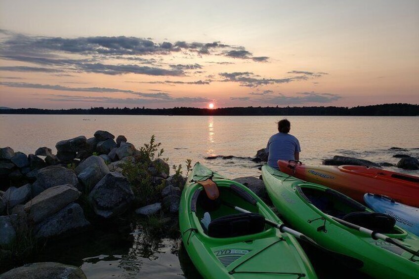 Guided Sunset Kayak Tour on Sebago Lake, Maine