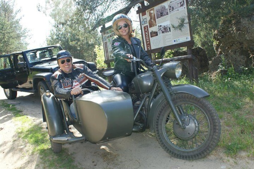 sidecar motorcycle or Jeep Wrangler