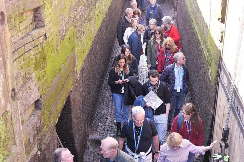 Walking through the dry Lock No. 1 - only available once every 25 years!