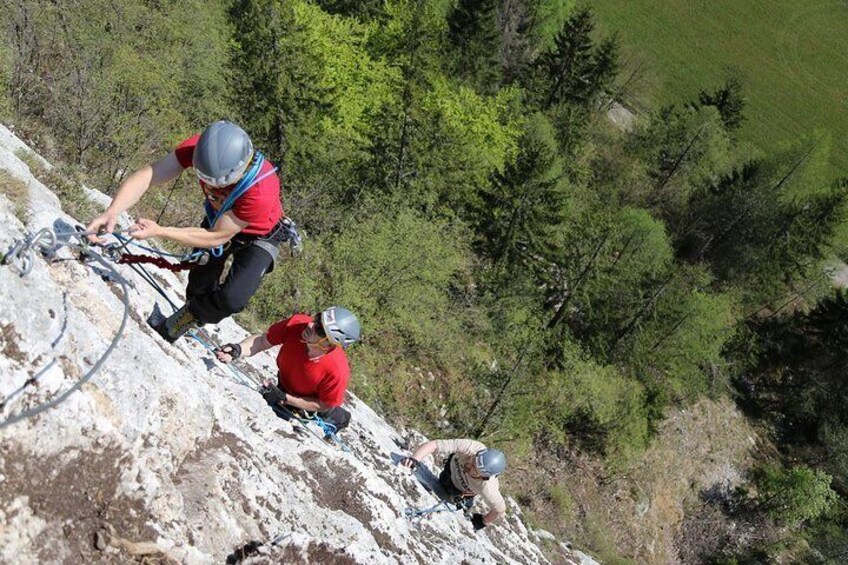 Almost on the half of the way in Ferata Mojstrana