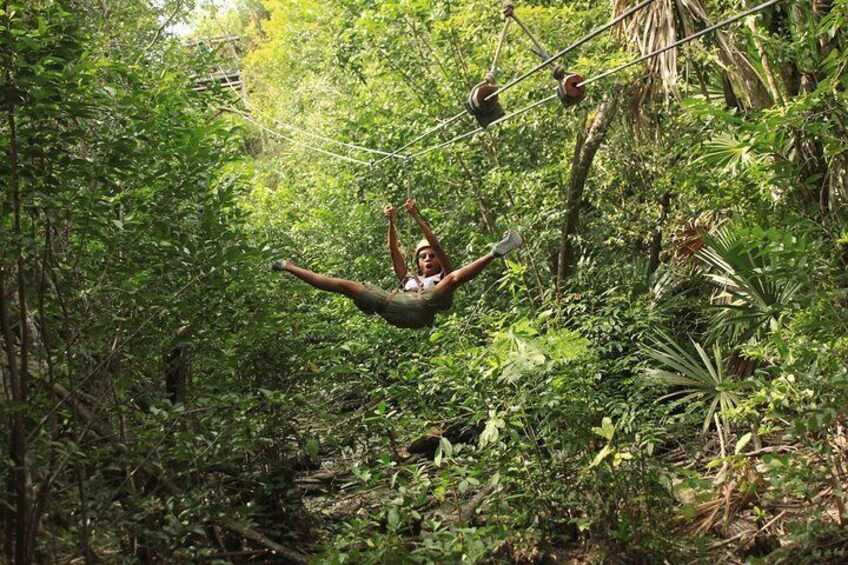 Riviera Maya Jungle Half-Day Tour: ATV, Ziplines, Cenote Swim, Rappel