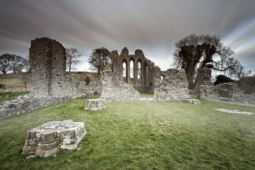 Ruins of Inch Abbey, built in 1180 AD