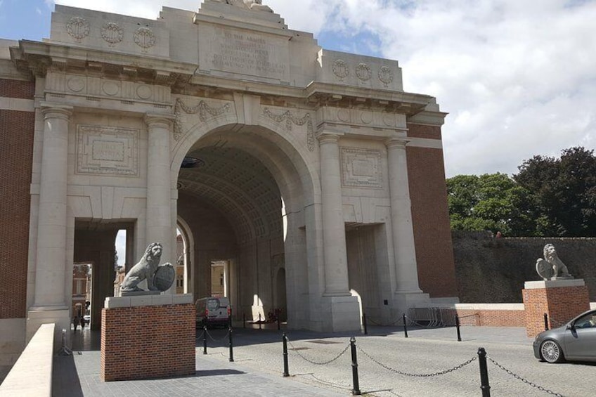 The Menin Gate and the Lions in Ypres