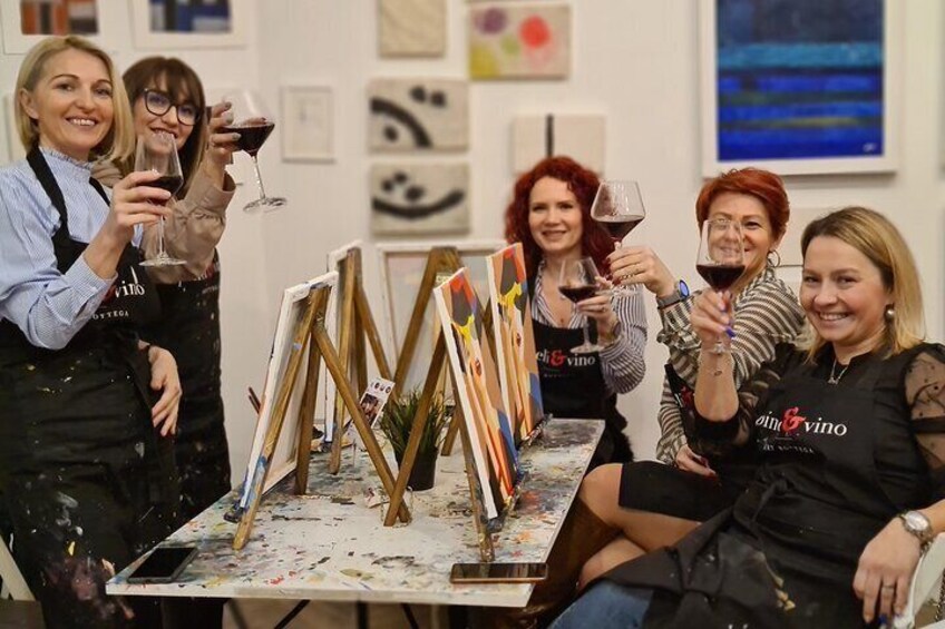 Painting party at Art Bottega - Paint & Wine Studio in Split